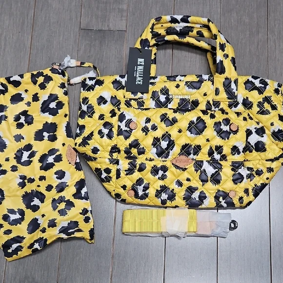 MZ Wallace Yellow and Black Quilted Tote Bag - Picture 2 of 2